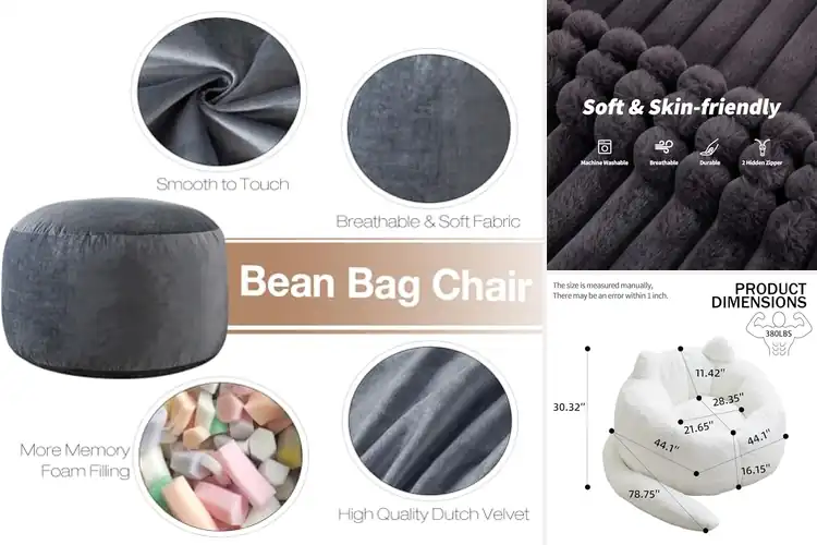 Detailed view of Best Bean Bag Chairs: Ultimate Comfort & Style Guide